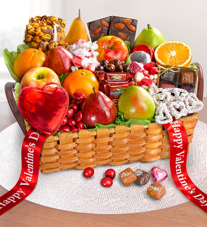 Happy Valentine's Day Fruit & Sweets Basket
